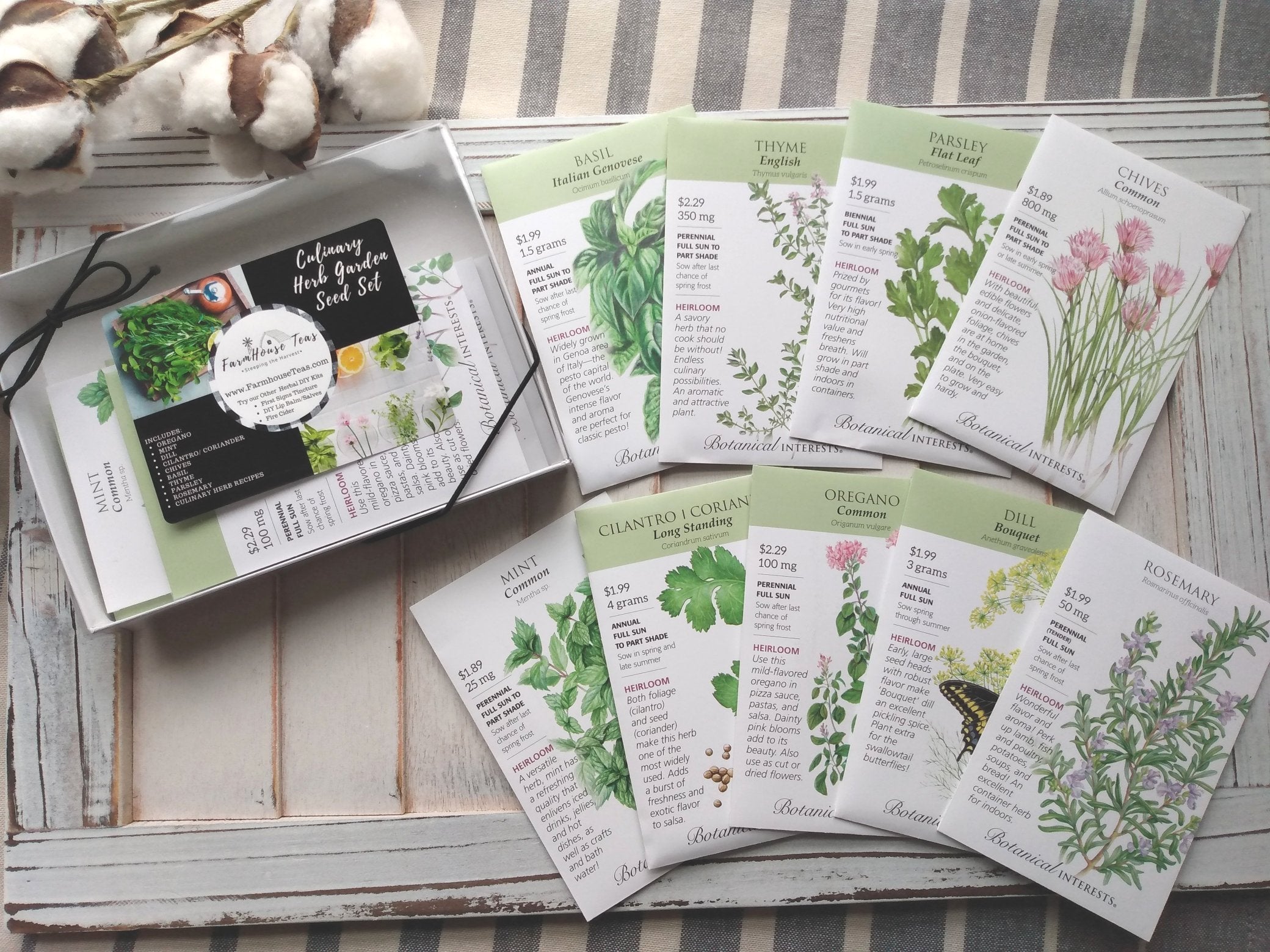 herb garden seed packets Culinary Herb Garden Seed Set & E-Book – Grow Fresh Herbs for Kitchen & Tea – Farmhouse Teas