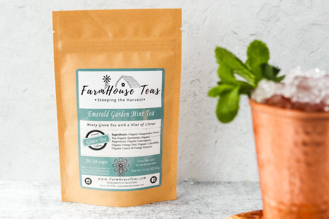 Emerald Garden Mint Green Organic Loose Leaf Tea - Farmhouse Teas