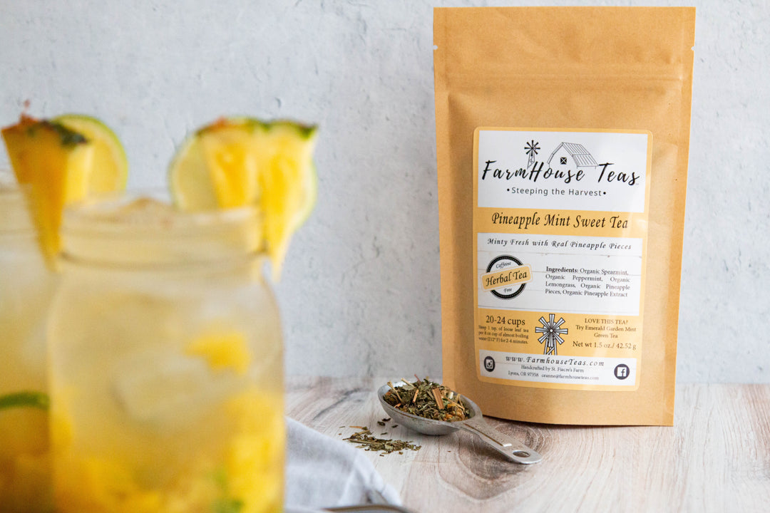 Pineapple Mint Sweet Tea | Organic Loose Leaf Tea | Seasonal - Farmhouse Teas