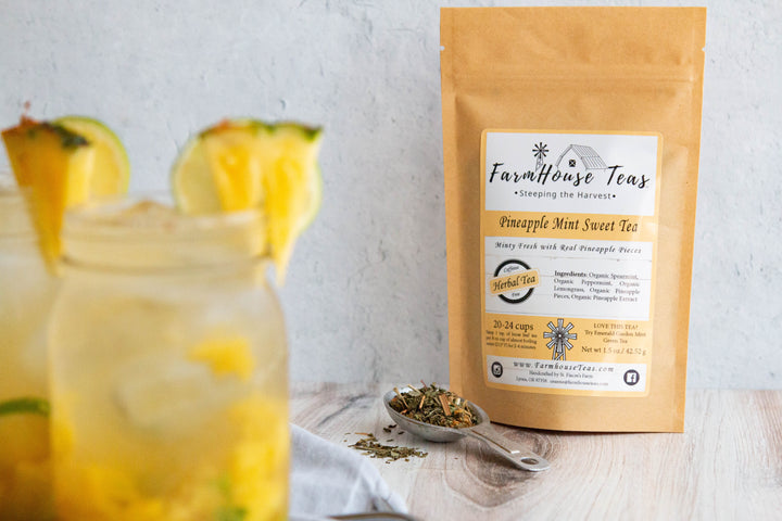 Pineapple Mint Sweet Tea | Organic Loose Leaf Tea | Seasonal - Farmhouse Teas