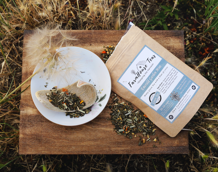 Emerald Garden Mint Green Organic Loose Leaf Tea - Farmhouse Teas