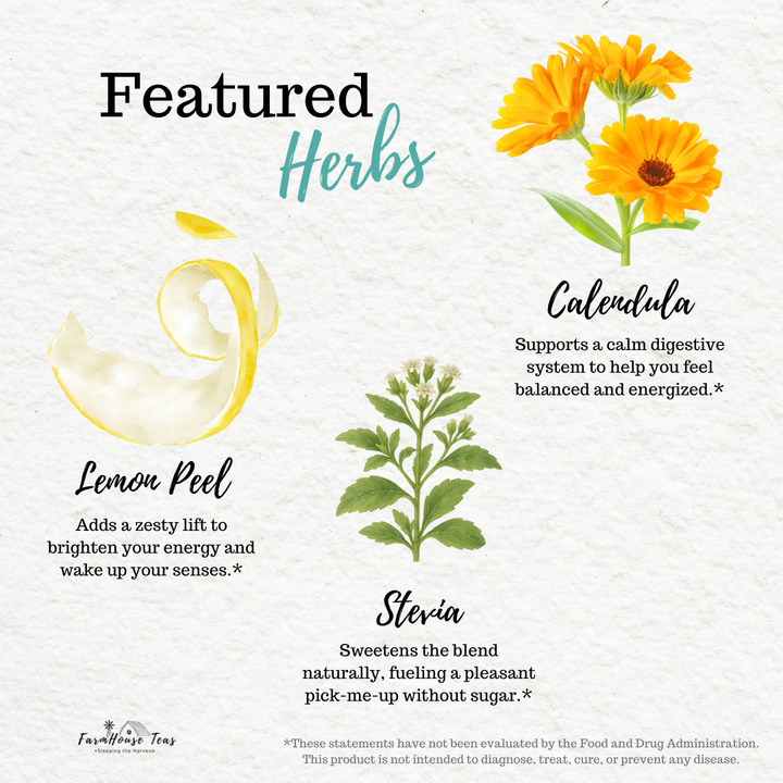 Lemon Ginger Gumption Organic Loose Leaf Tea