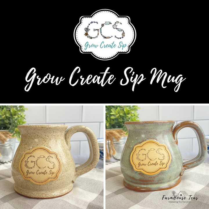 Grow Create Sip – Handcrafted Stoneware Mug