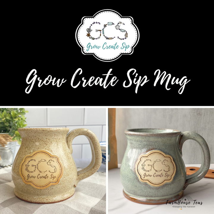 Grow Create Sip – Handcrafted Stoneware Mug