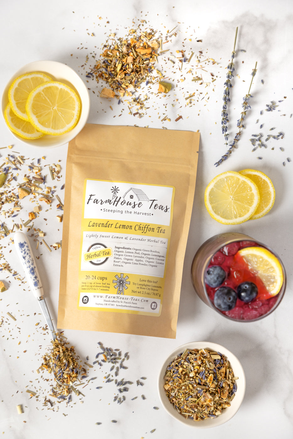 lavender lemon tea tree blend Lavender Lemon Chiffon – Green Rooibos Herbal Tea with Lemon, Lavender & Coconut Full Size ( 2.5 oz )