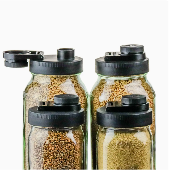 Wide Mouth Mason Jar Pour &amp; Sip Lids – 4 Pack (Lids Only)