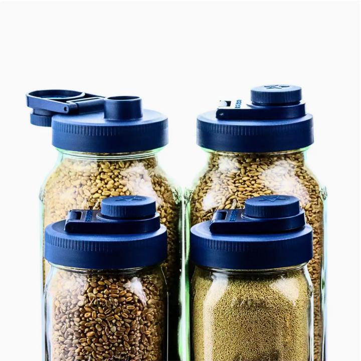 Wide Mouth Mason Jar Pour &amp; Sip Lids – 4 Pack (Lids Only)