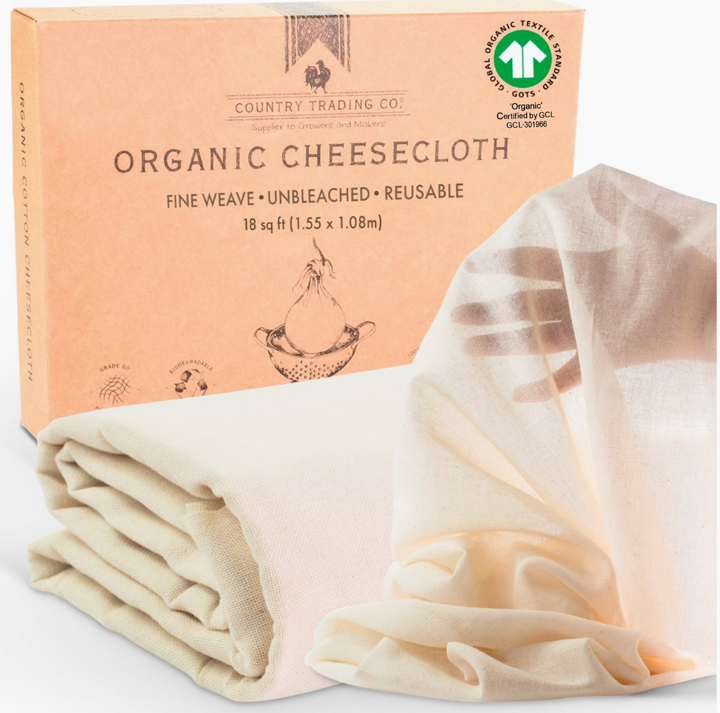 Organic Unbleached Cheesecloth | Reusable Straining Cloth