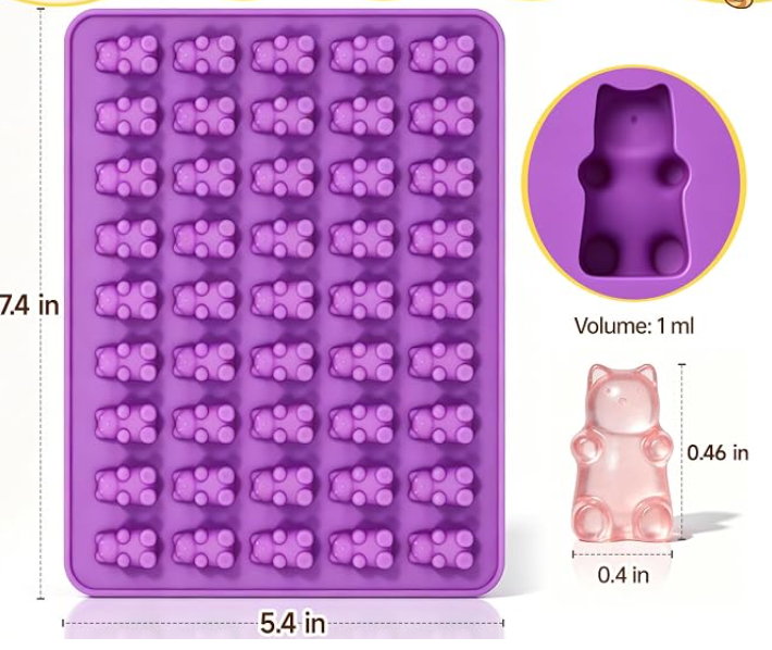 Silicone Gummy Bear Molds | 2-Pack with Dropper