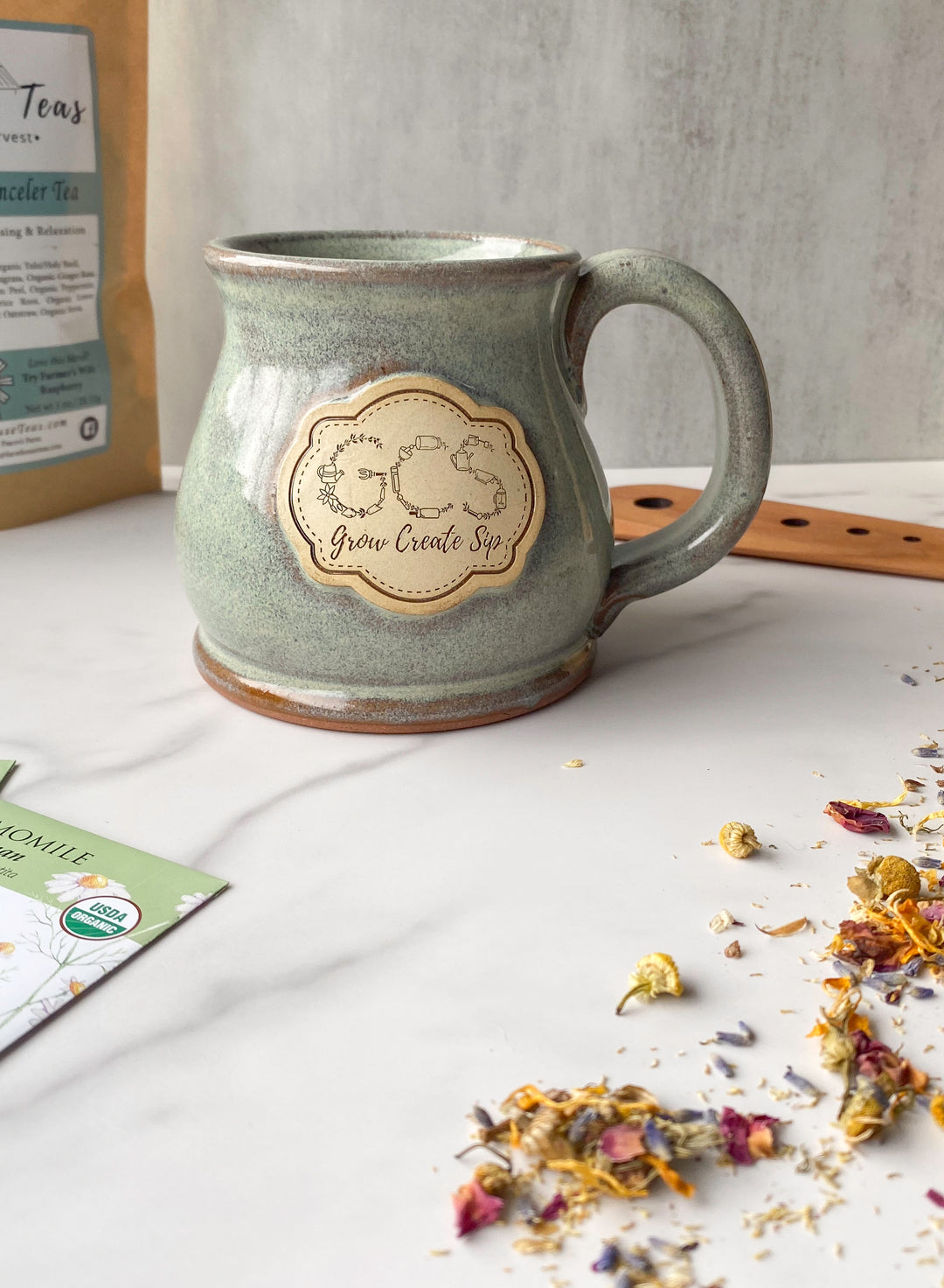 Grow Create Sip – Handcrafted Stoneware Mug