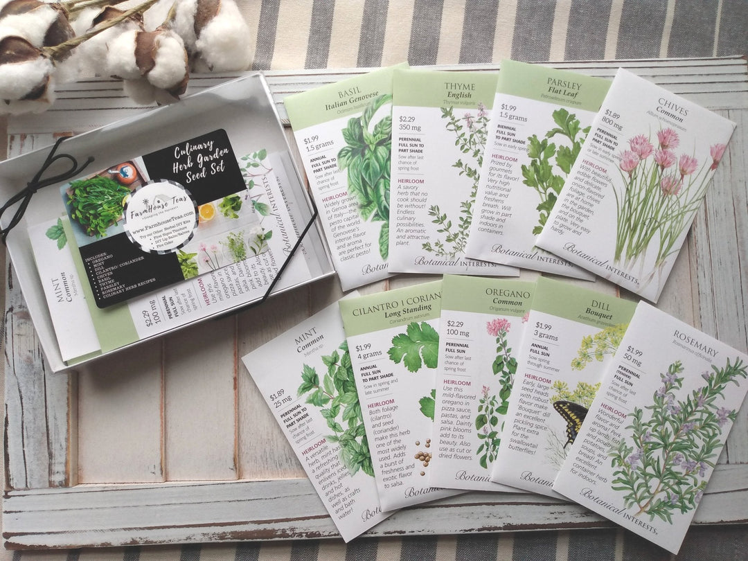 Culinary Herb Garden Seed Set & E-book - Farmhouse Teas
