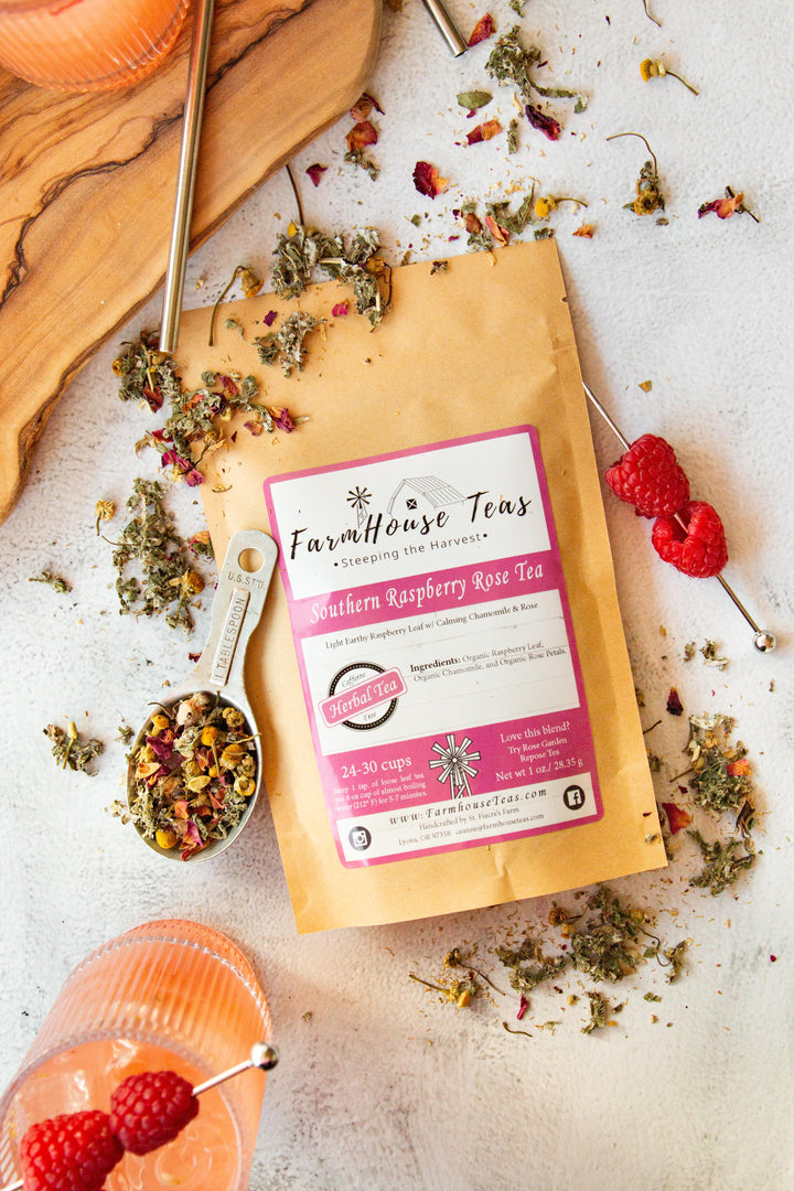 Southern Raspberry Rose Organic Loose Leaf Tea - Farmhouse Teas