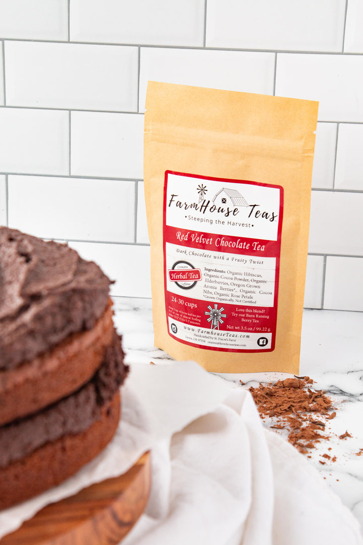 Red Velvet Chocolate Herbal Organic Loose Leaf Tea | Special Edition - Farmhouse Teas