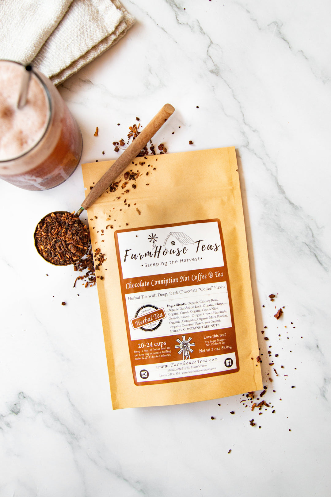 Chocolate Conniption Not Coffee® Tea | Organic Loose Leaf - Farmhouse Teas