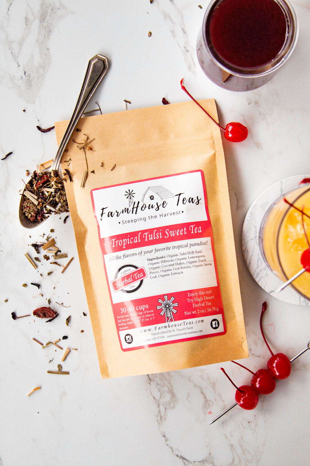 Tropical Tulsi Sweet Tea | Organic Loose Leaf | Seasonal - Farmhouse Teas