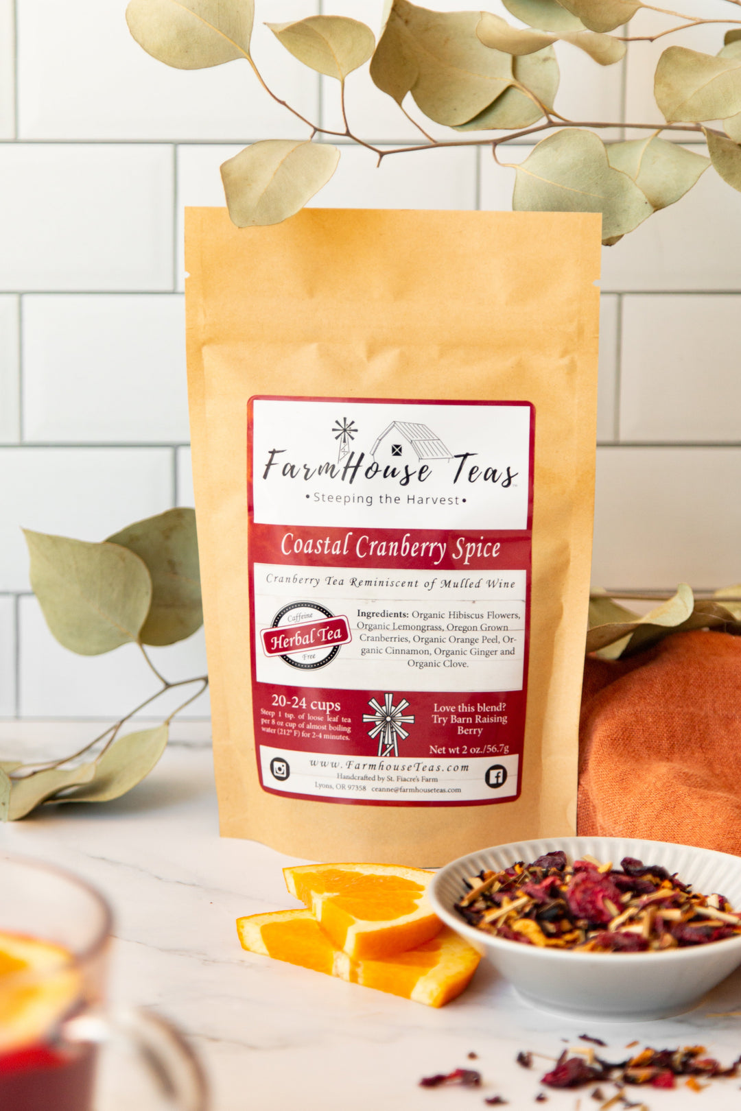 Coastal Cranberry Spice Organic Loose Leaf Tea - Farmhouse Teas