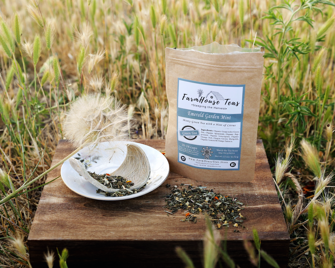 Emerald Garden Mint Green Organic Loose Leaf Tea - Farmhouse Teas