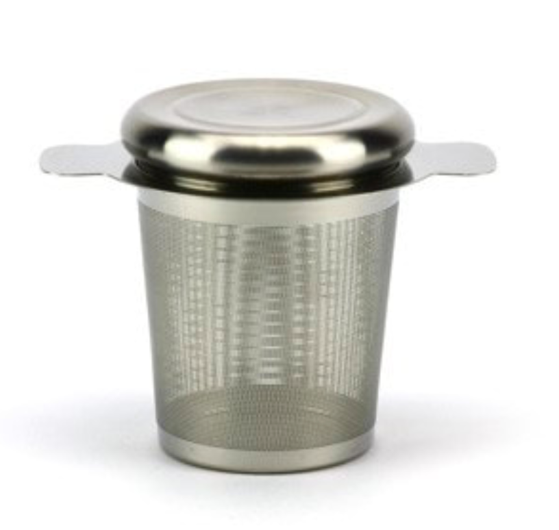 Stainless Steel Tea Strainer w/ lid - Farmhouse Teas