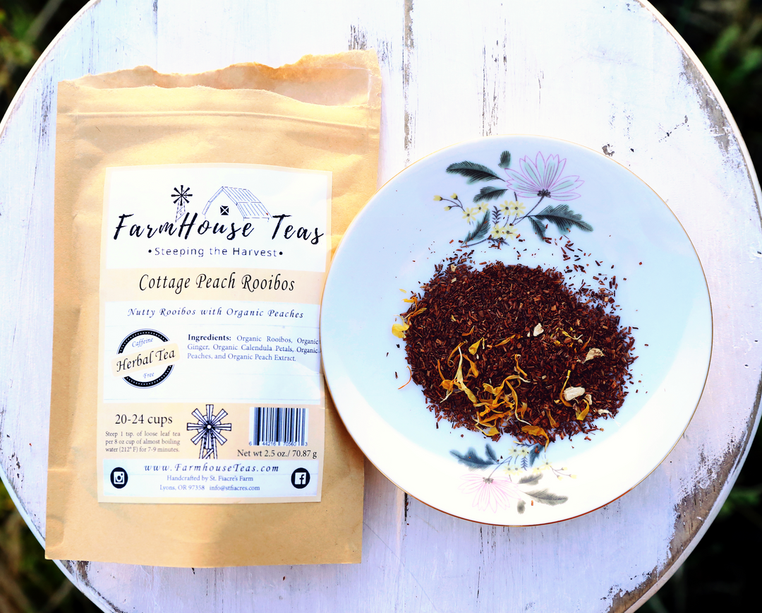Cottage Peach Rooibos Organic Loose Leaf Tea - Farmhouse Teas