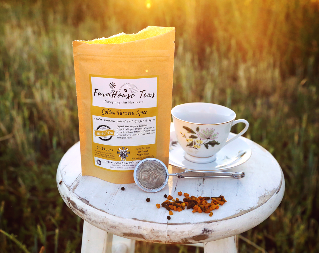 Golden Turmeric Spice Organic Loose Leaf Tea - Farmhouse Teas