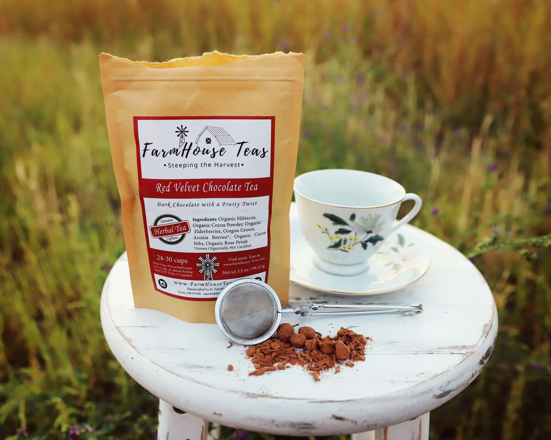 Red Velvet Chocolate Herbal Organic Loose Leaf Tea | Special Edition - Farmhouse Teas