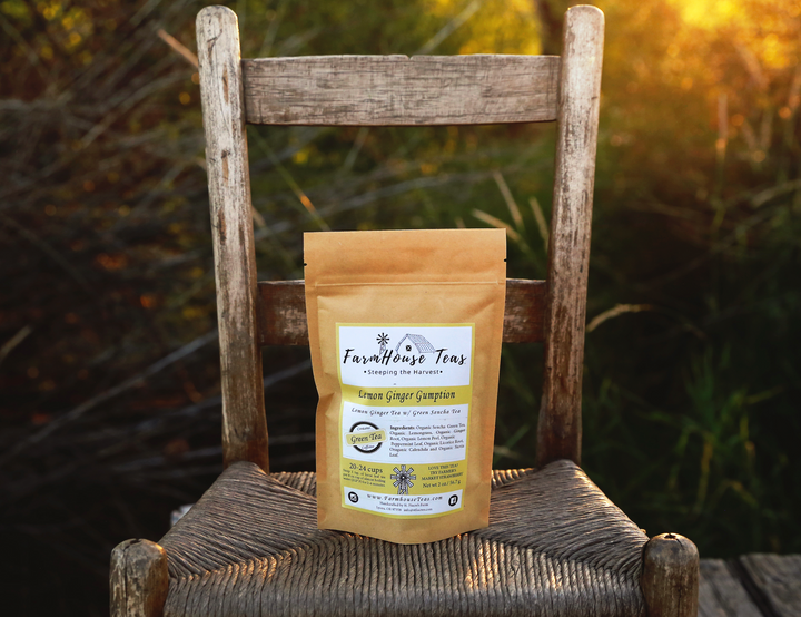 Lemon Ginger Gumption Organic Loose Leaf Tea - Farmhouse Teas