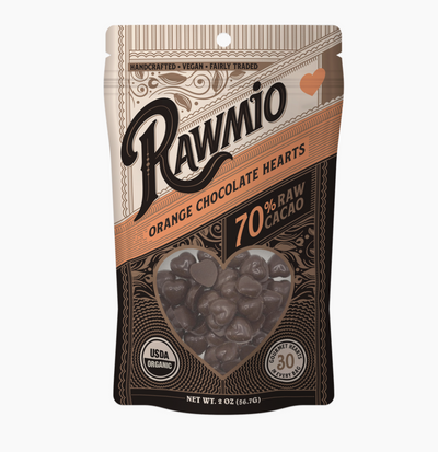 Orange Raw Chocolate Hearts | Rawmio - Farmhouse Teas