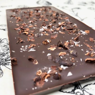 Cocoa Nib & Sea Salt Chocolate Bar | Farmhouse Chocolates - Farmhouse Teas