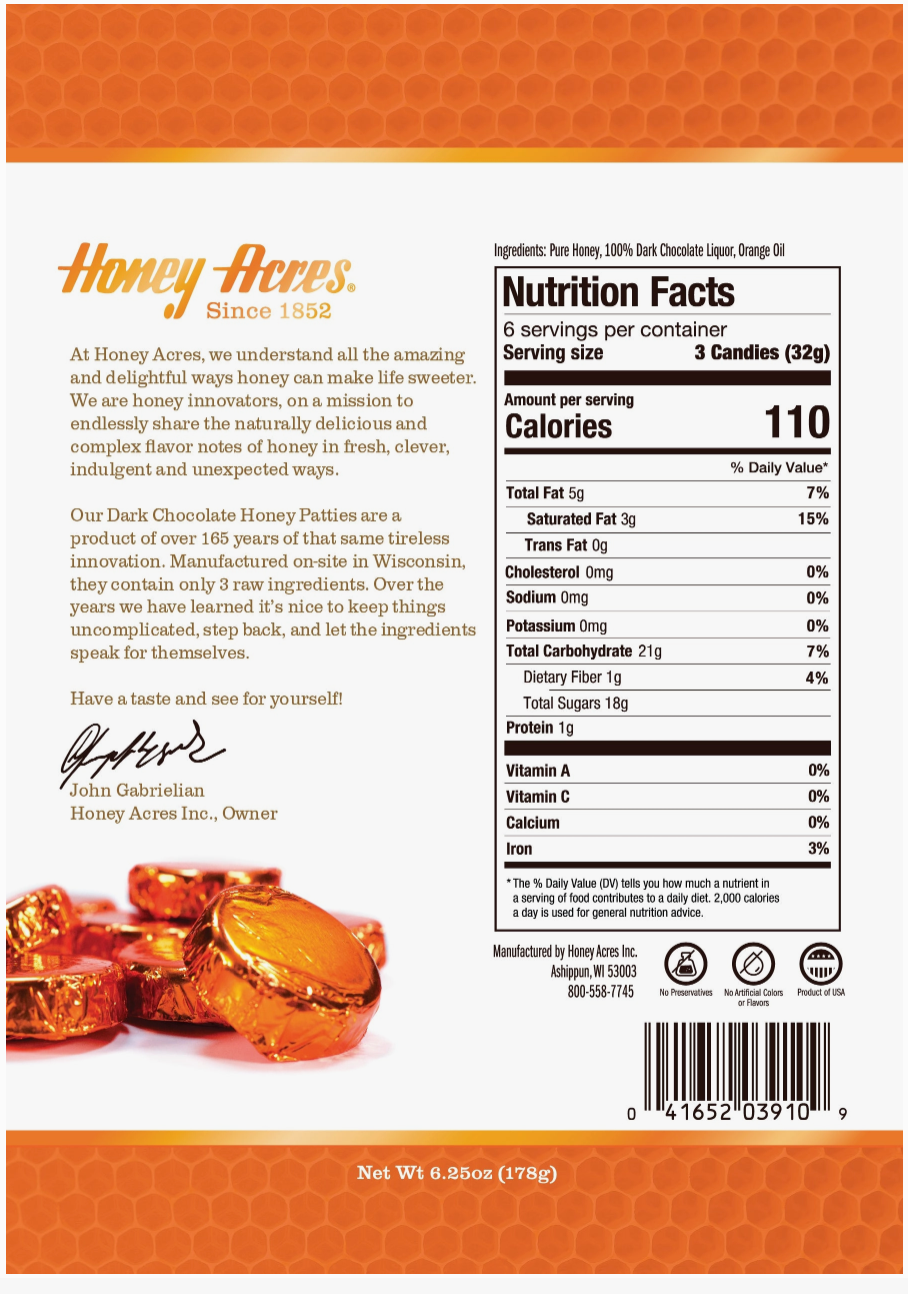 Orange Chocolate Honey Patties | Honey Acres
