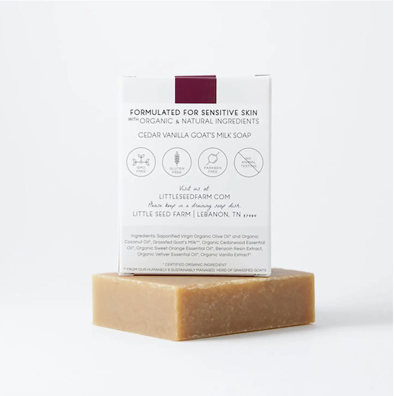 Cedar Vanilla Hand and Body Bar Soap | Little Seed Farm