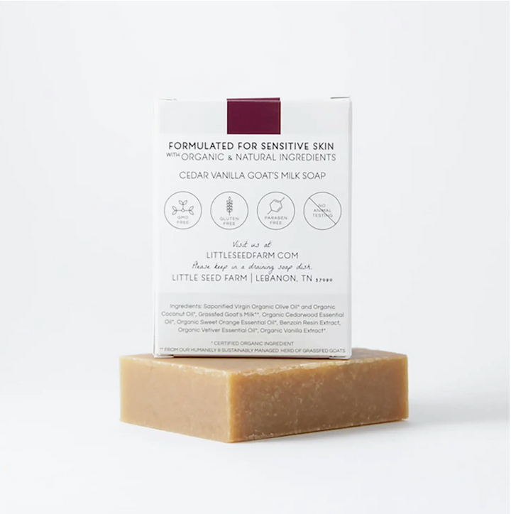 Cedar Vanilla Hand and Body Bar Soap | Little Seed Farm