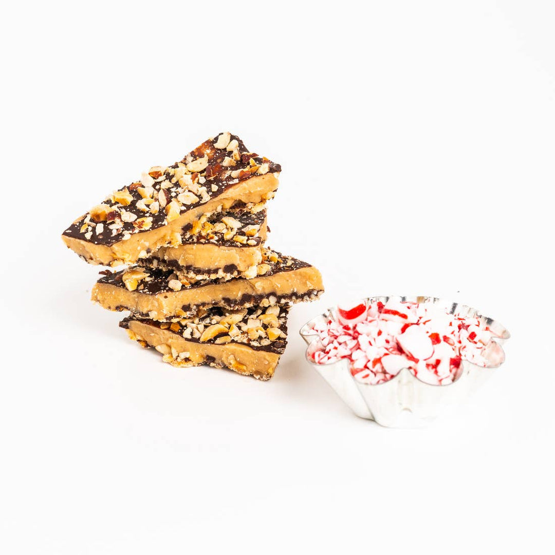 Candy Cane Hazelnut Toffee | Holm Made Toffee - Farmhouse Teas