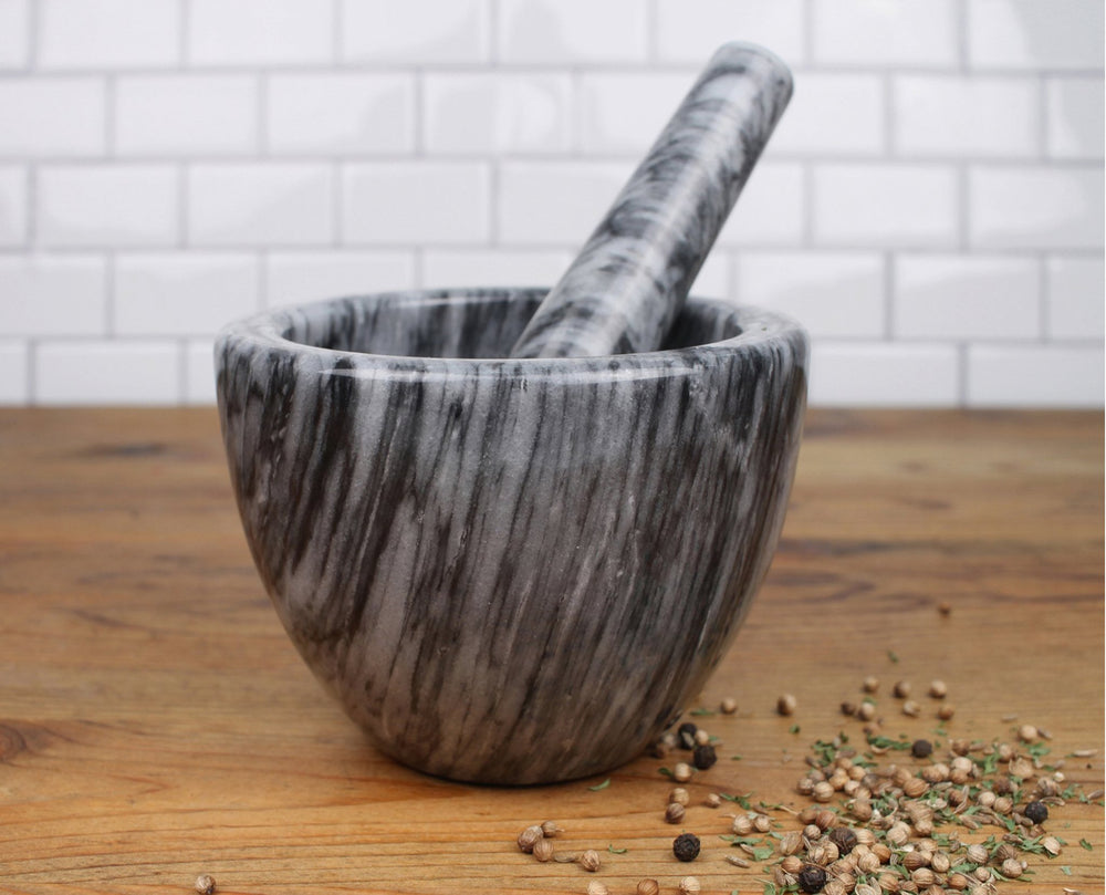 Dark Grey Marble Mortar and Pestle - Farmhouse Teas