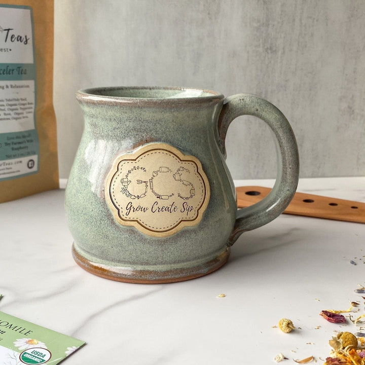 Grow Create Sip | Handcrafted Stoneware Mug - Farmhouse Teas