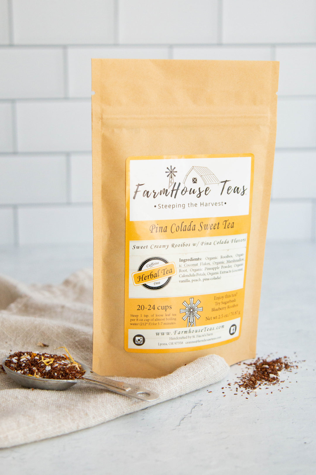 Pina Colada Sweet Tea | Organic Loose Leaf | Seasonal - Farmhouse Teas